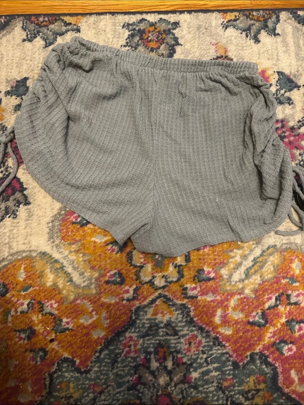 Women's Gaze Waffle-Knit Grey Lounge Shorts